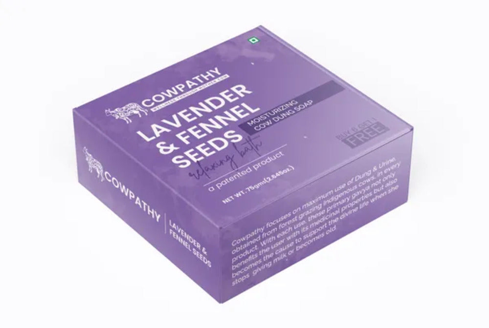 Cowpathy Cow Dung Lavender Moisturizing Bath Soap, 75gm