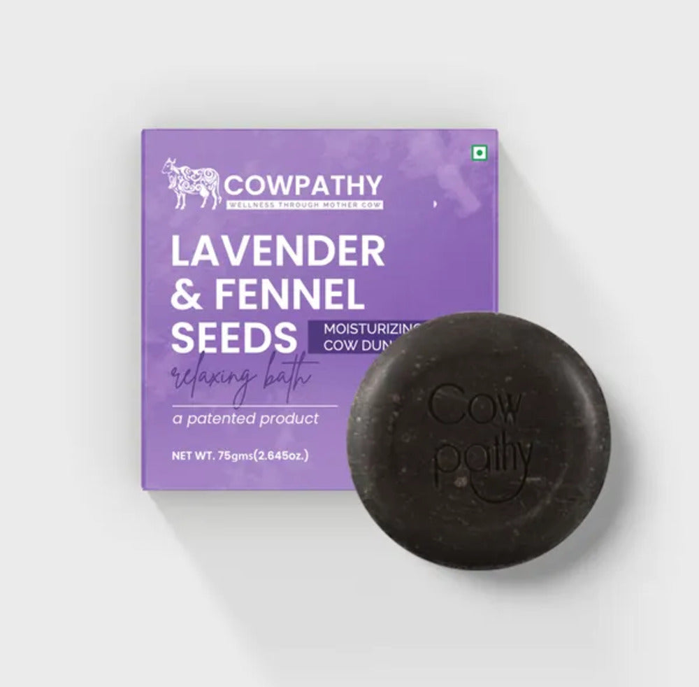 Cowpathy Cow Dung Lavender Moisturizing Bath Soap, 75gm