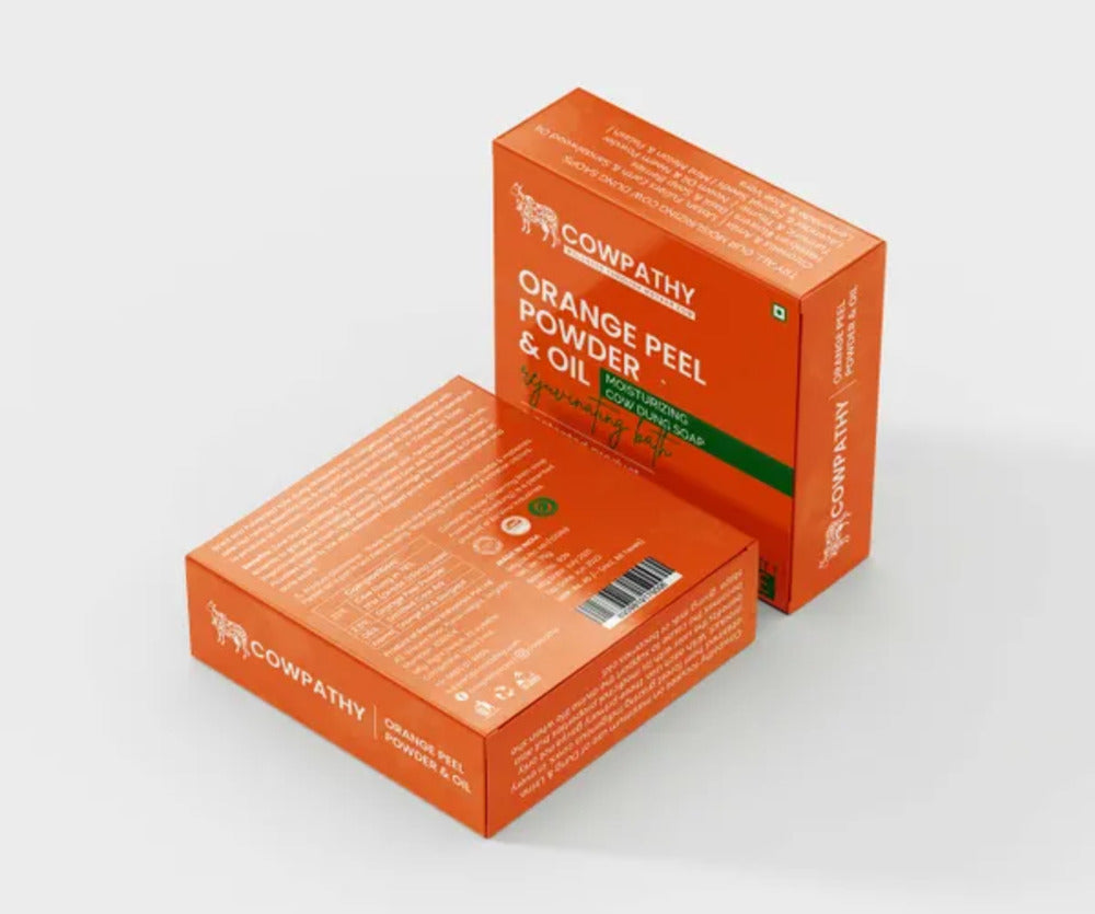 Cowpathy Cow Dung Orange Peel Moisturizing Bath Soap, 75gm