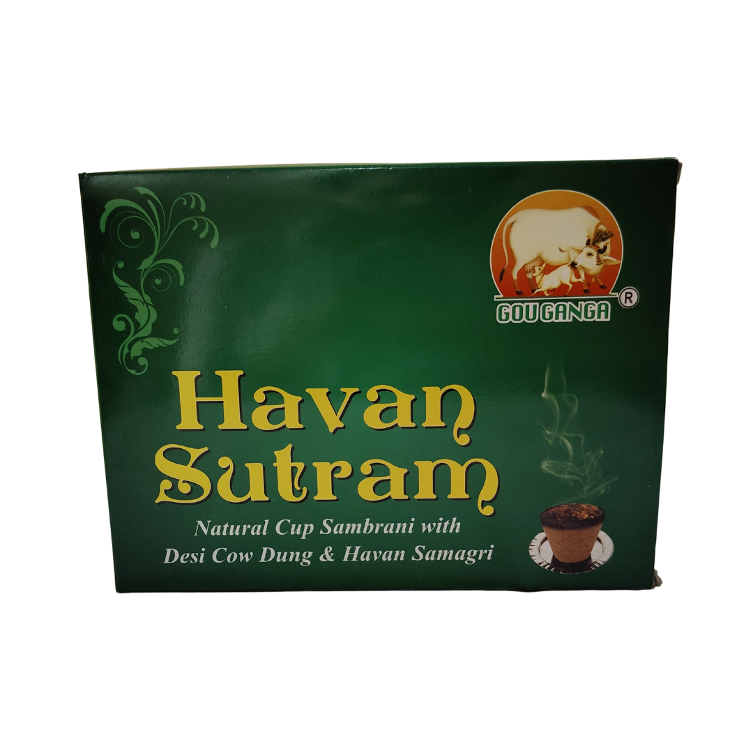 Gou Ganga Aromatic Sambrani Cup, 12 Cups Pack