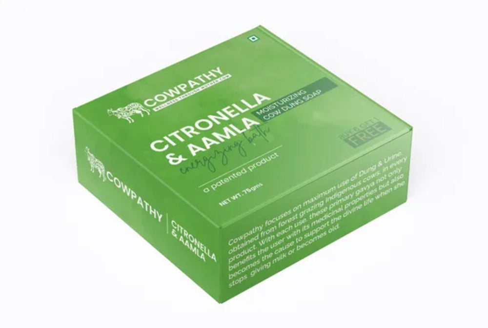 Cowpathy Cow Dung Citronella and Amla Moisturizing Bath Soap, 75gm