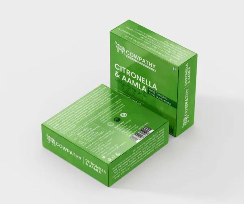 Cowpathy Cow Dung Citronella and Amla Moisturizing Bath Soap, 75gm