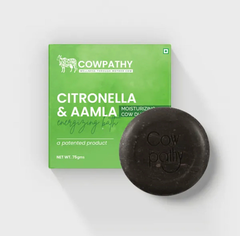 Cowpathy Cow Dung Citronella and Amla Moisturizing Bath Soap, 75gm
