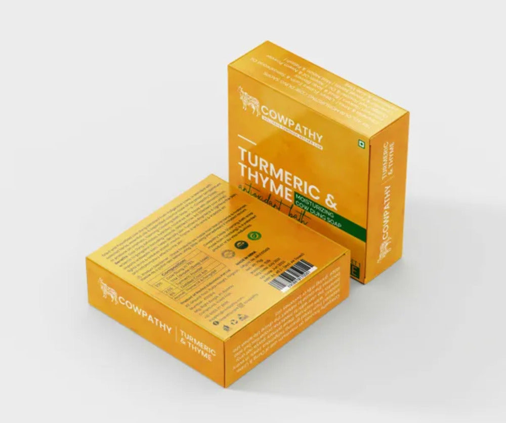 Cowpathy Cow Dung Turmeric & Thyme Moisturizing Bath Soap, 75gm