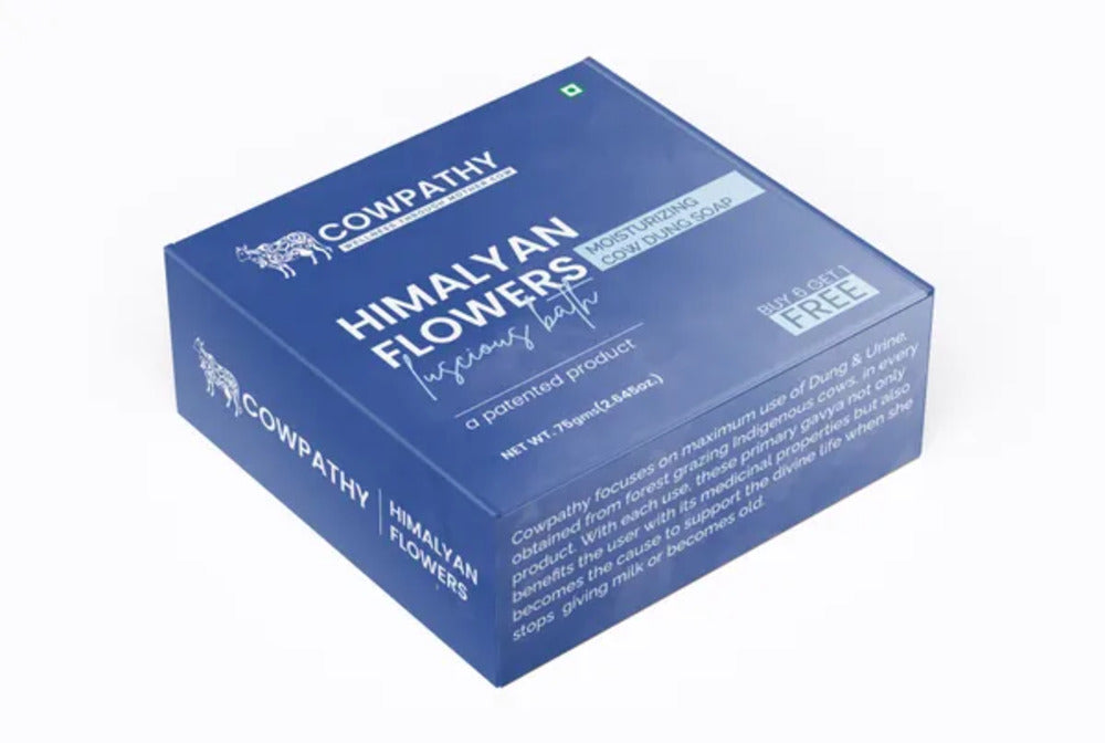 Cowpathy Cow Dung Himalayan Flowers Moisturizing Bath Soap, 75gm