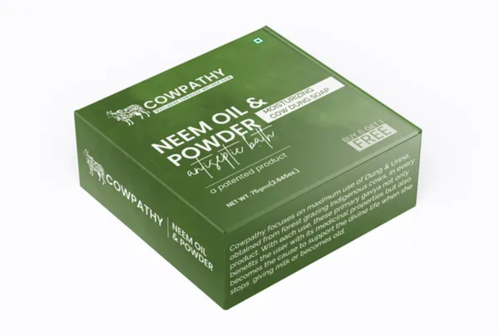 Cowpathy Cow Dung Neem Moisturizing Bath Soap, 75gm