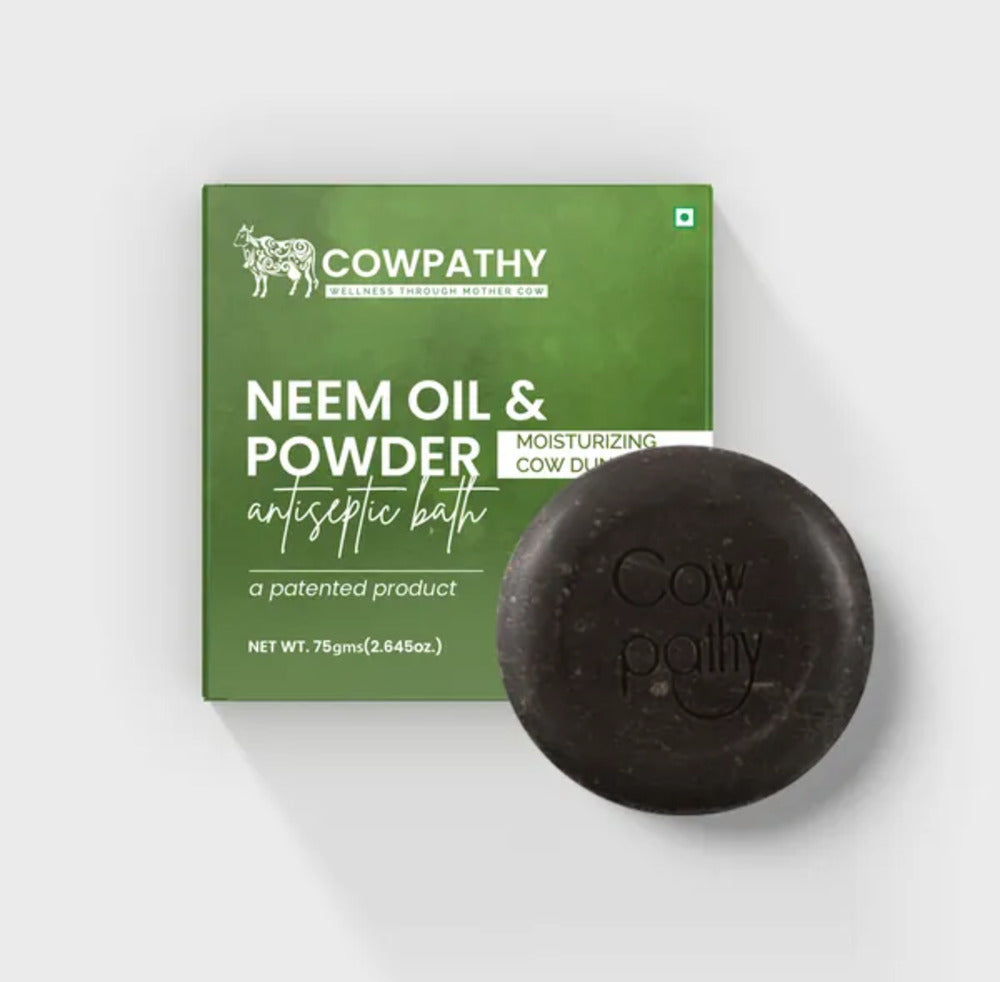 Cowpathy Cow Dung Neem Moisturizing Bath Soap, 75gm
