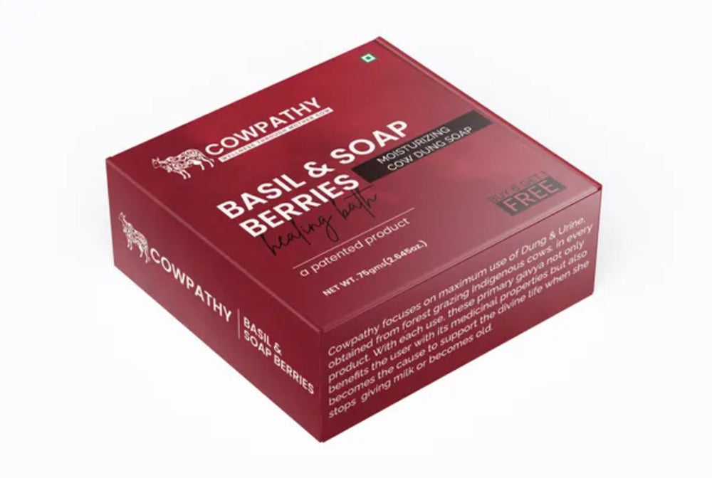Cowpathy Cow Dung Tulsi Moisturizing Bath Soap, 75gm