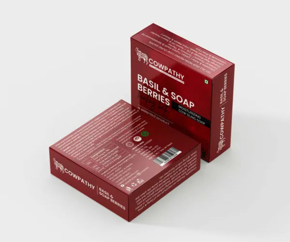 Cowpathy Cow Dung Tulsi Moisturizing Bath Soap, 75gm