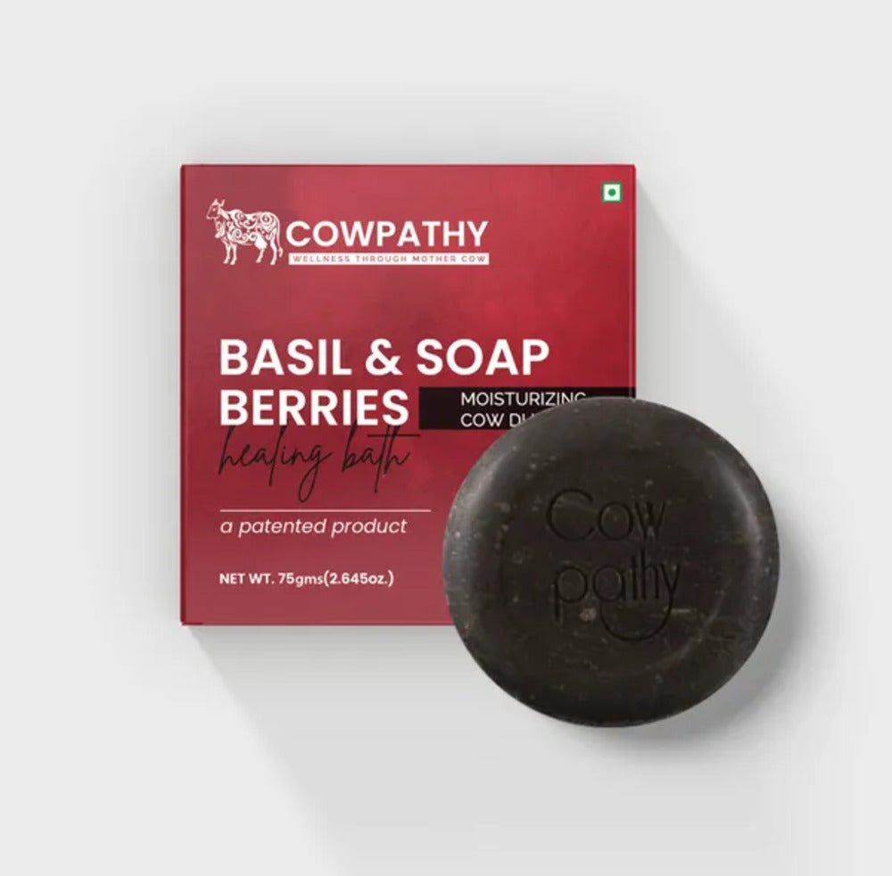 Cowpathy Cow Dung Tulsi Moisturizing Bath Soap, 75gm
